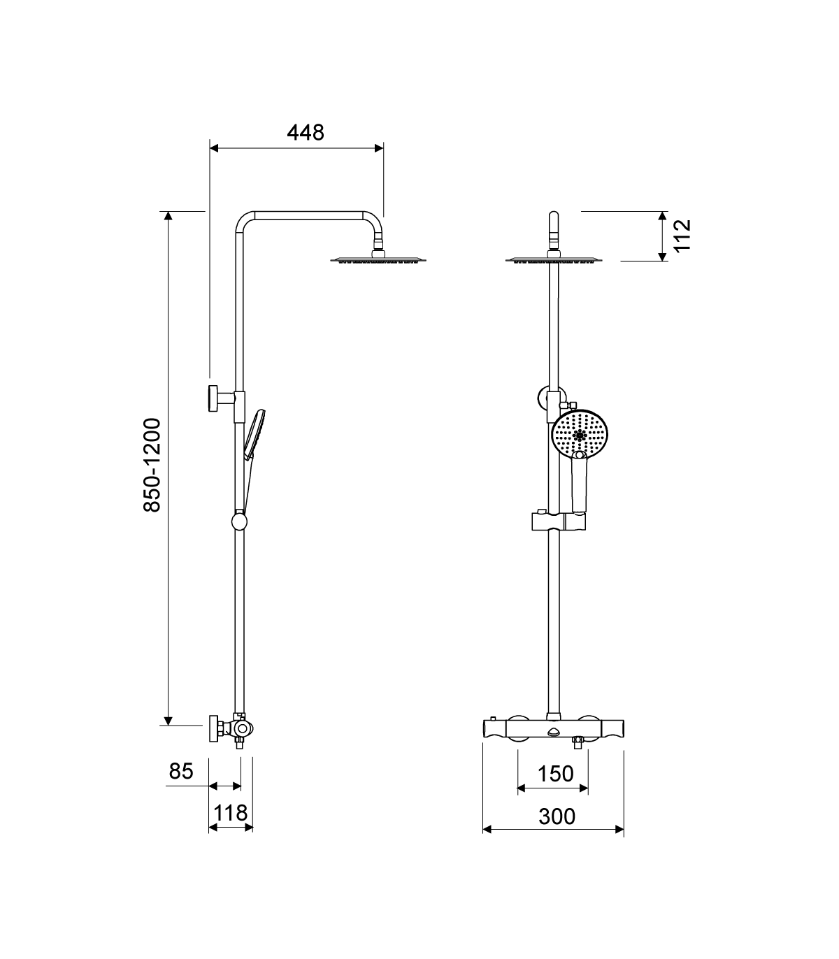 MARTE COLUMNA DE DUCHA GRIFERÍA TERMOSTÁTICA