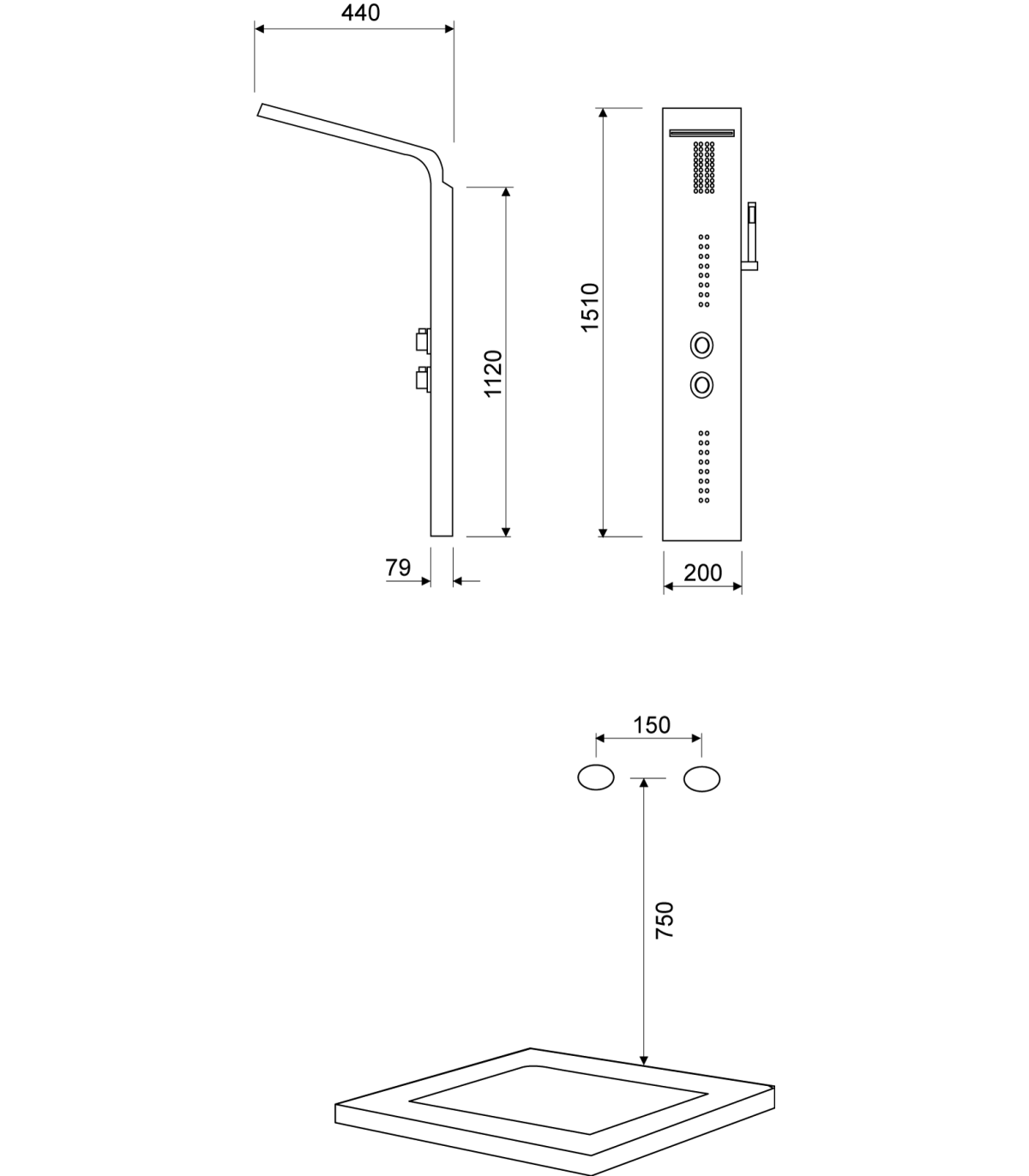 BEKA COLUMNA DE DUCHA HIDROMASAJE GRIFERÍA MONOMANDO