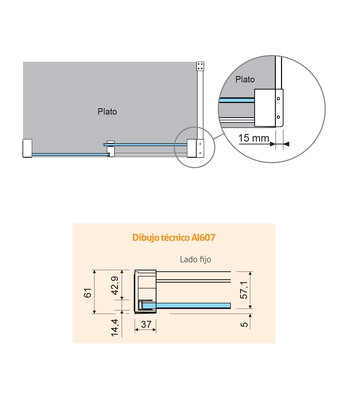 Frente de Ducha Fijo Pavía (AI108)