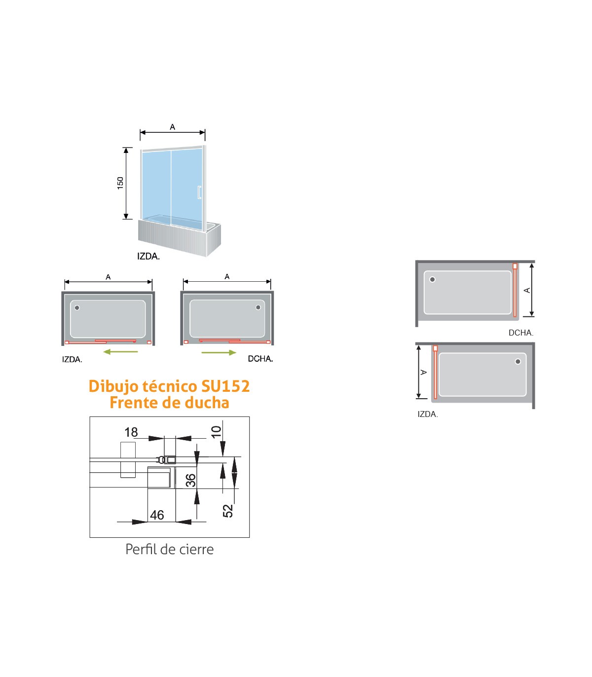 Mampara de baño Sugar (SU152)
