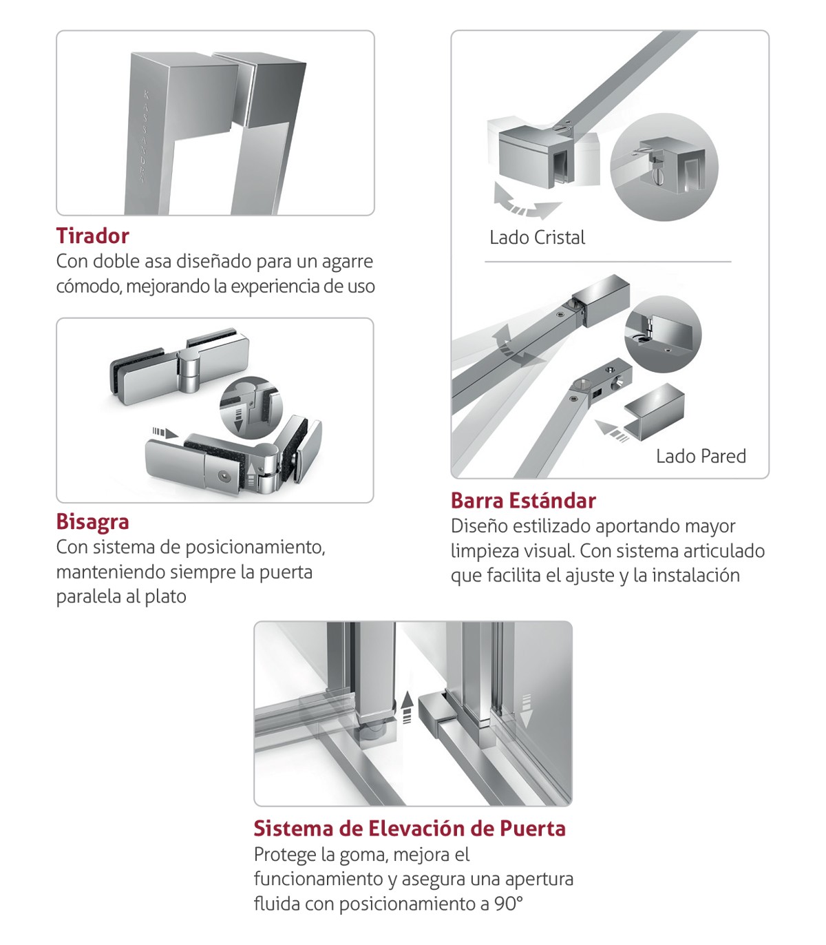 Frente de ducha Nardi plegable (NA307)