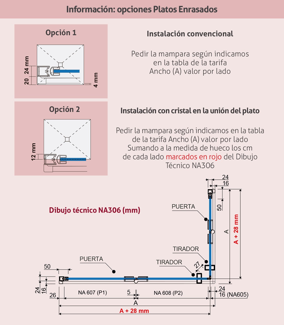 Angular de ducha Nardi plegable (NA306)