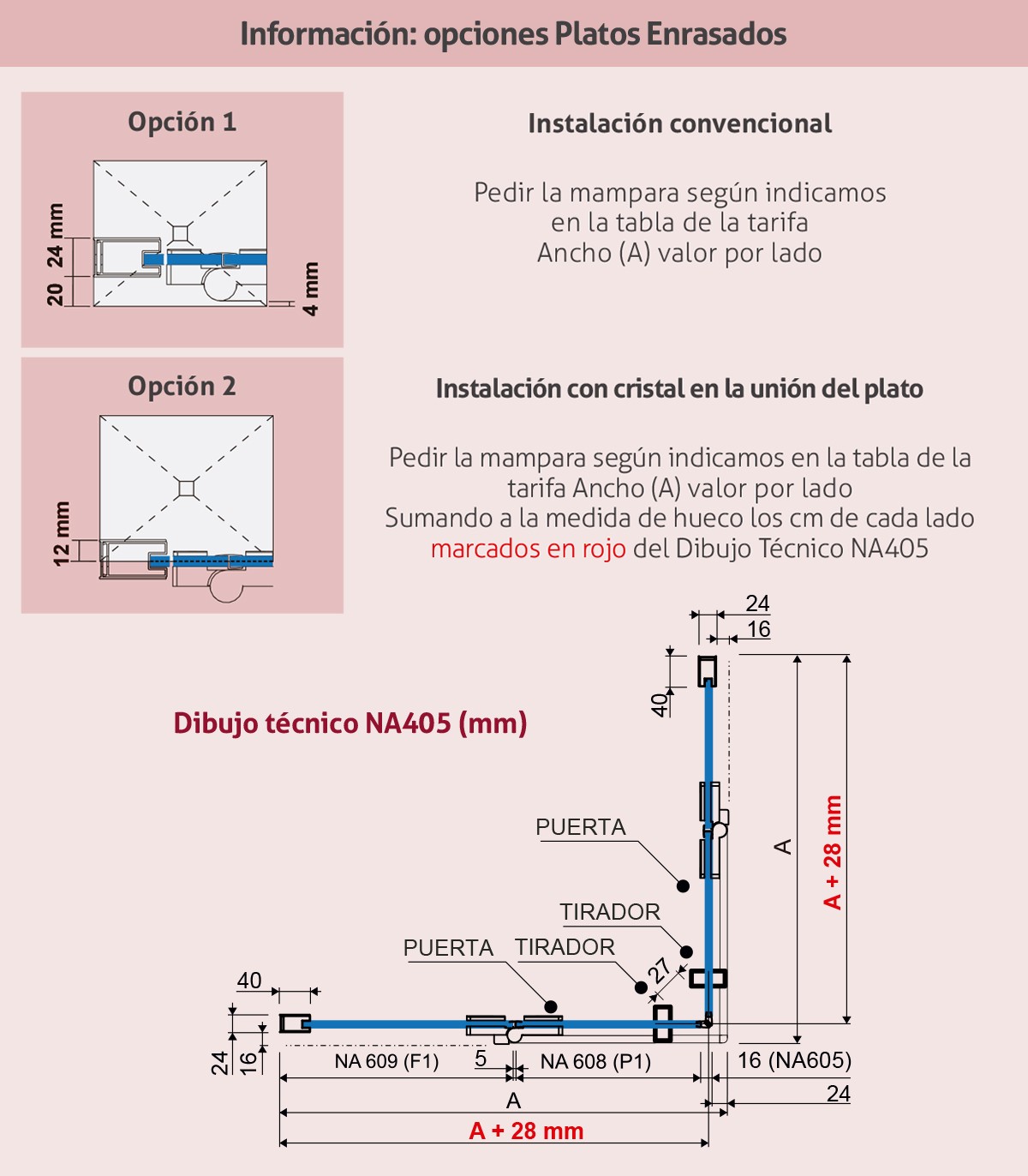 Angular de ducha Nardi abatible (NA405)