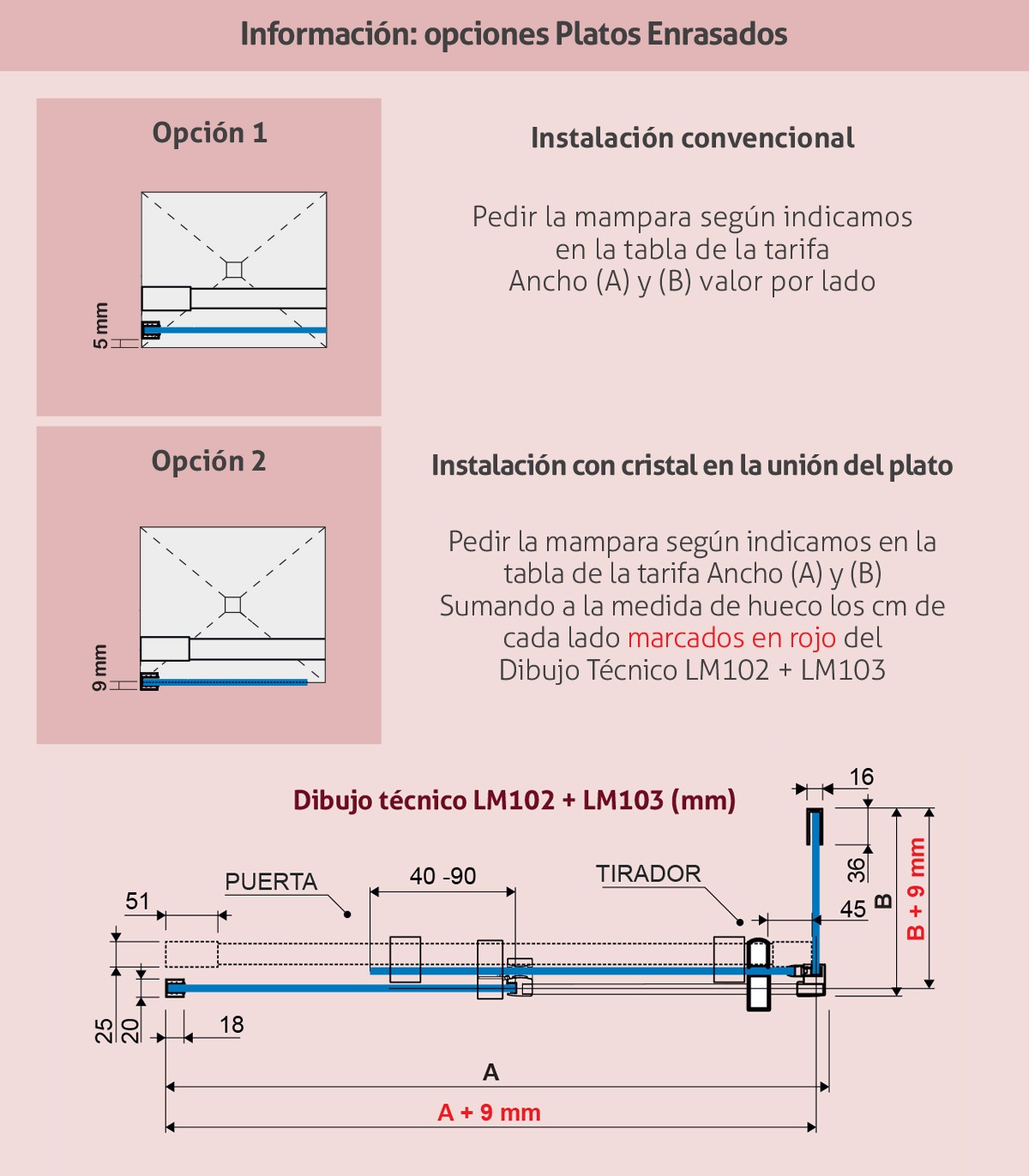 Frente de ducha Slim acero (LM102)