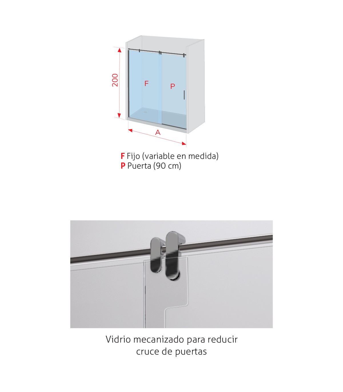 Frente de ducha Slim acero (LM102)