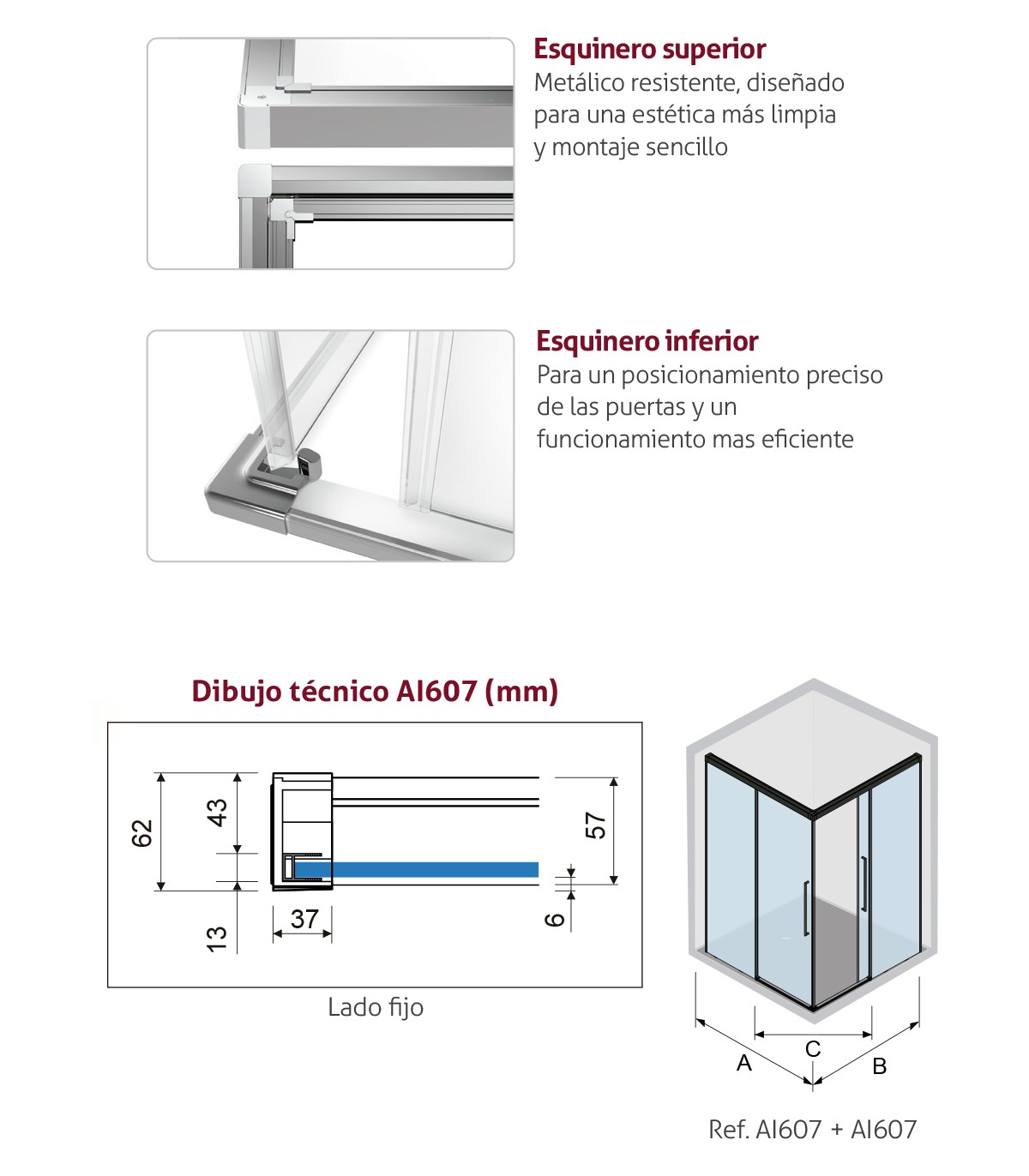 Angular de Ducha Pavía (AI607 + AI607)