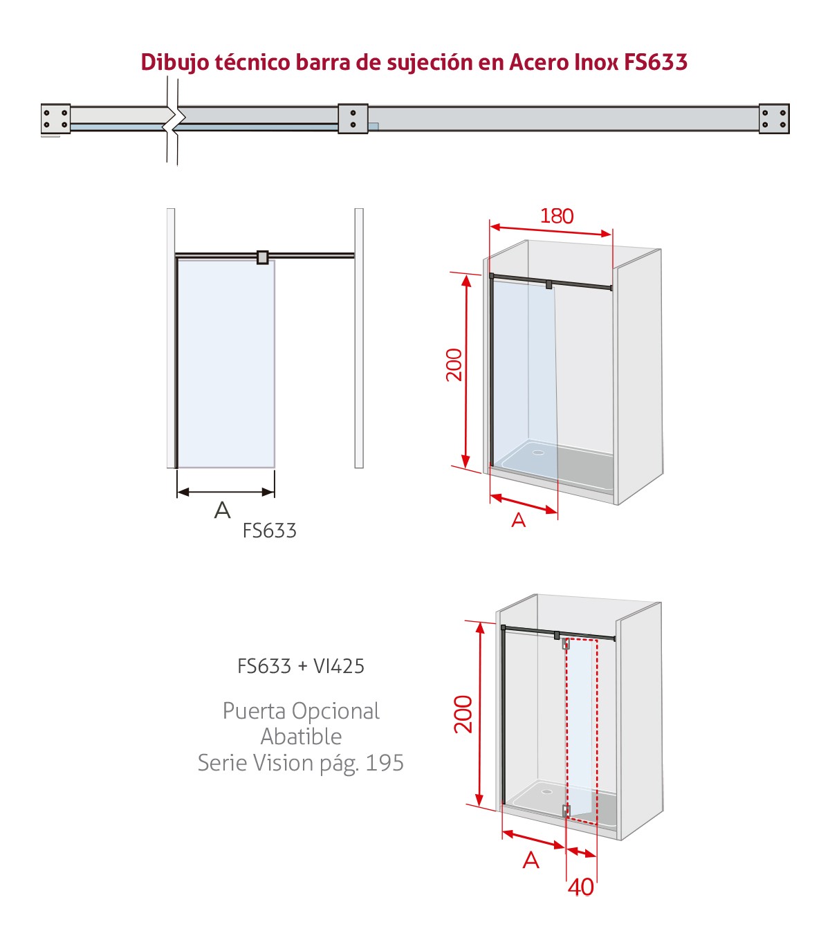 Panel fijo de ducha Fresh Salomón standard (FS633)