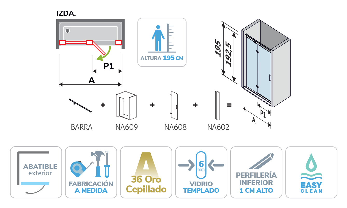 Dibujo técnico de NA403 a medida