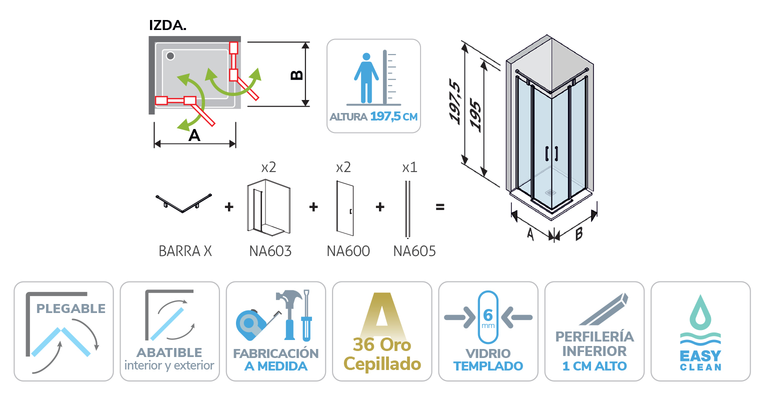 Dibujo técnico de NA505 a medida