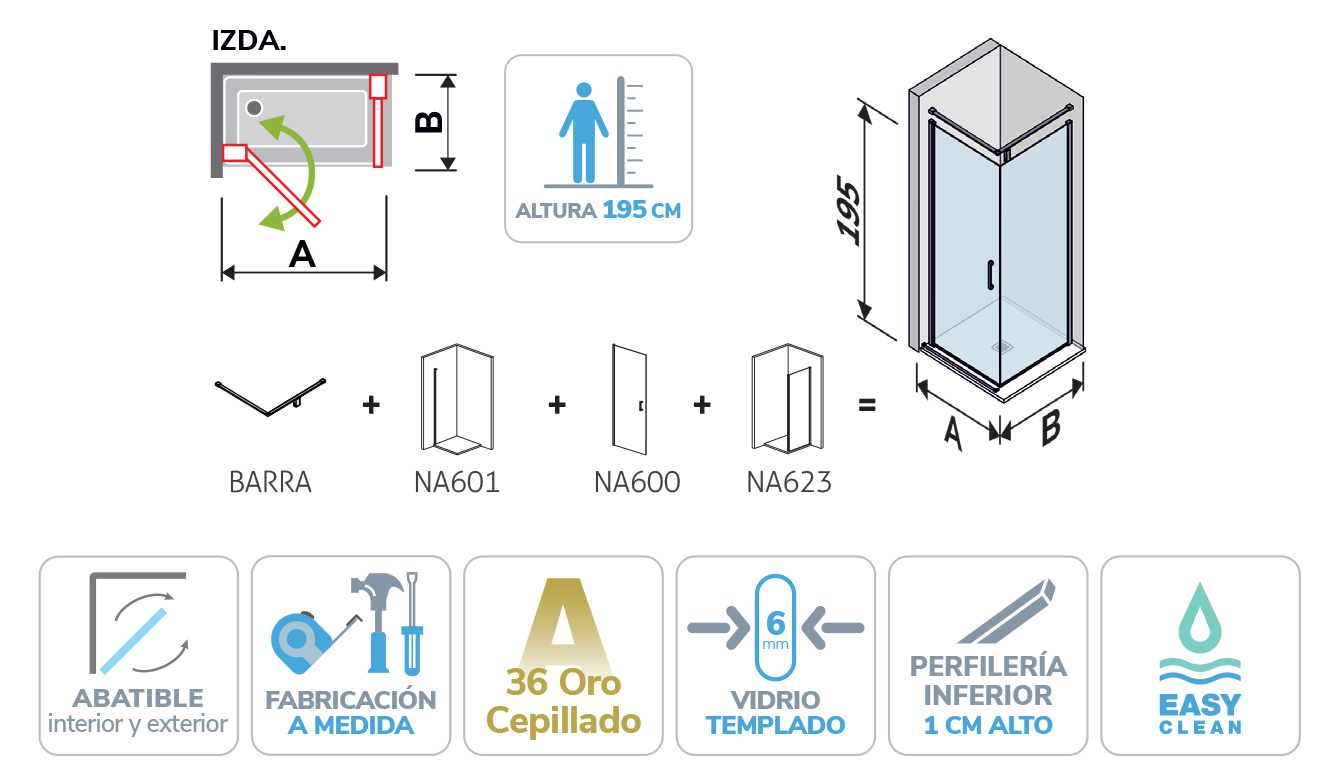 Dibujo técnico de NA507 a medida