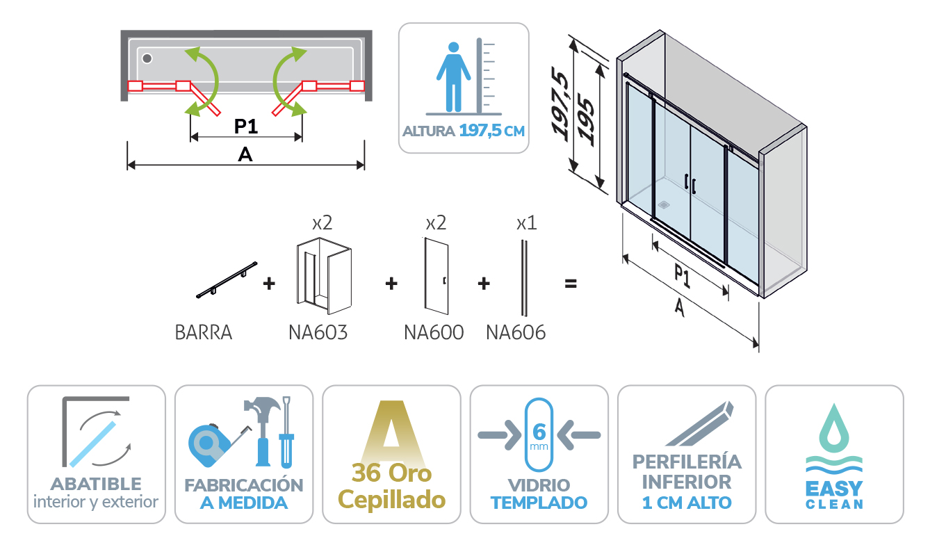 Dibujo técnico de NA515 a medida
