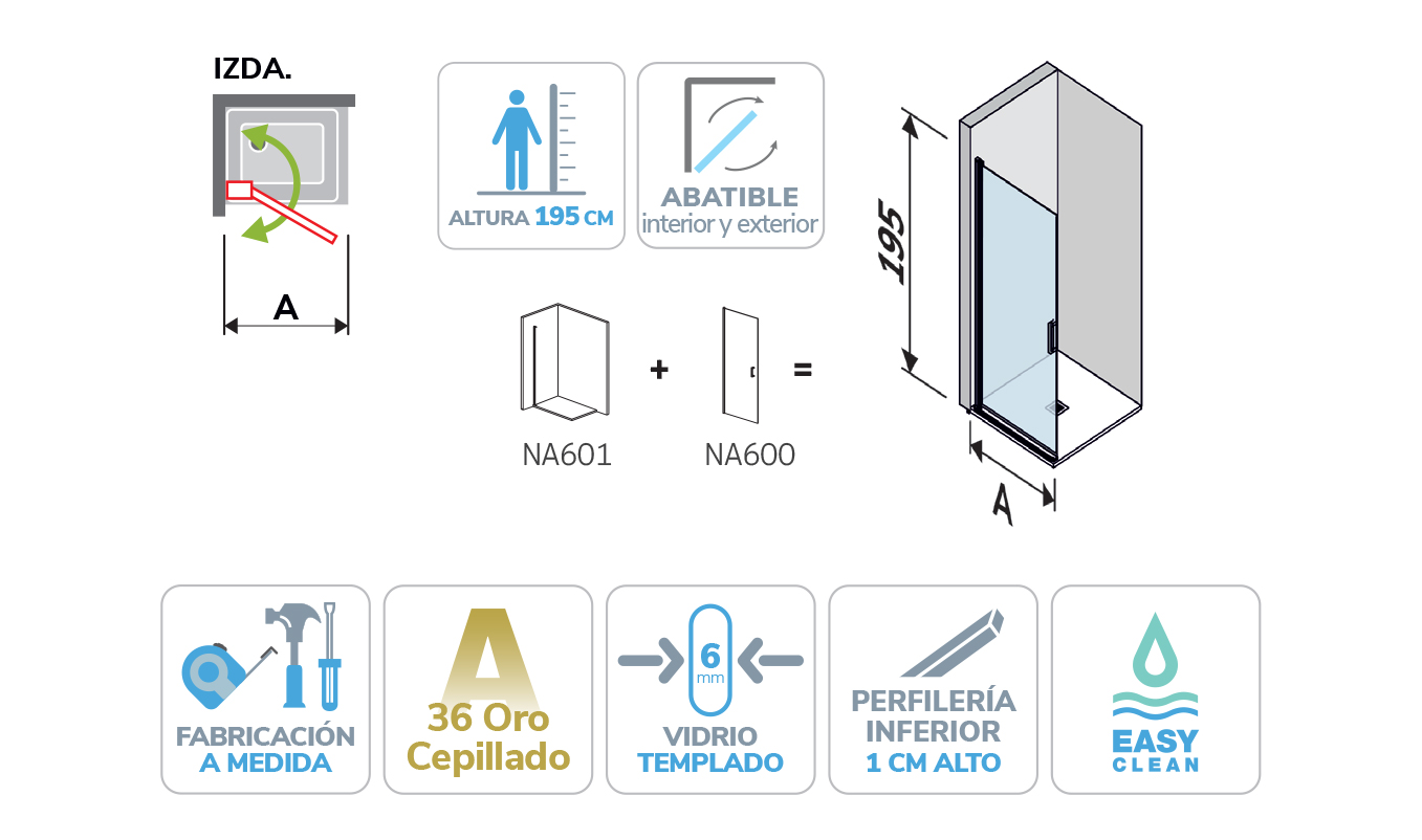 Dibujo técnico de NA520 a medida