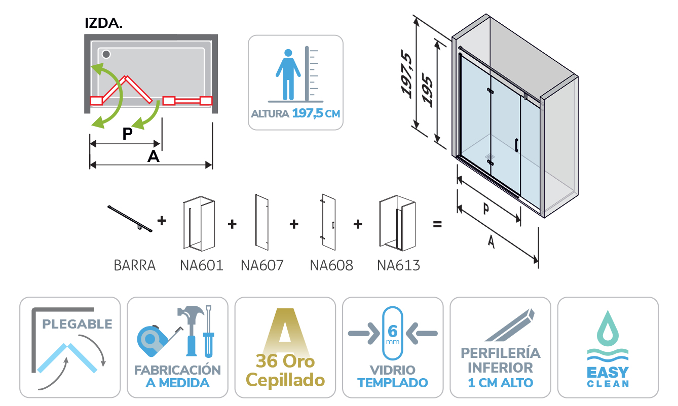 Dibujo técnico de NA302 a medida