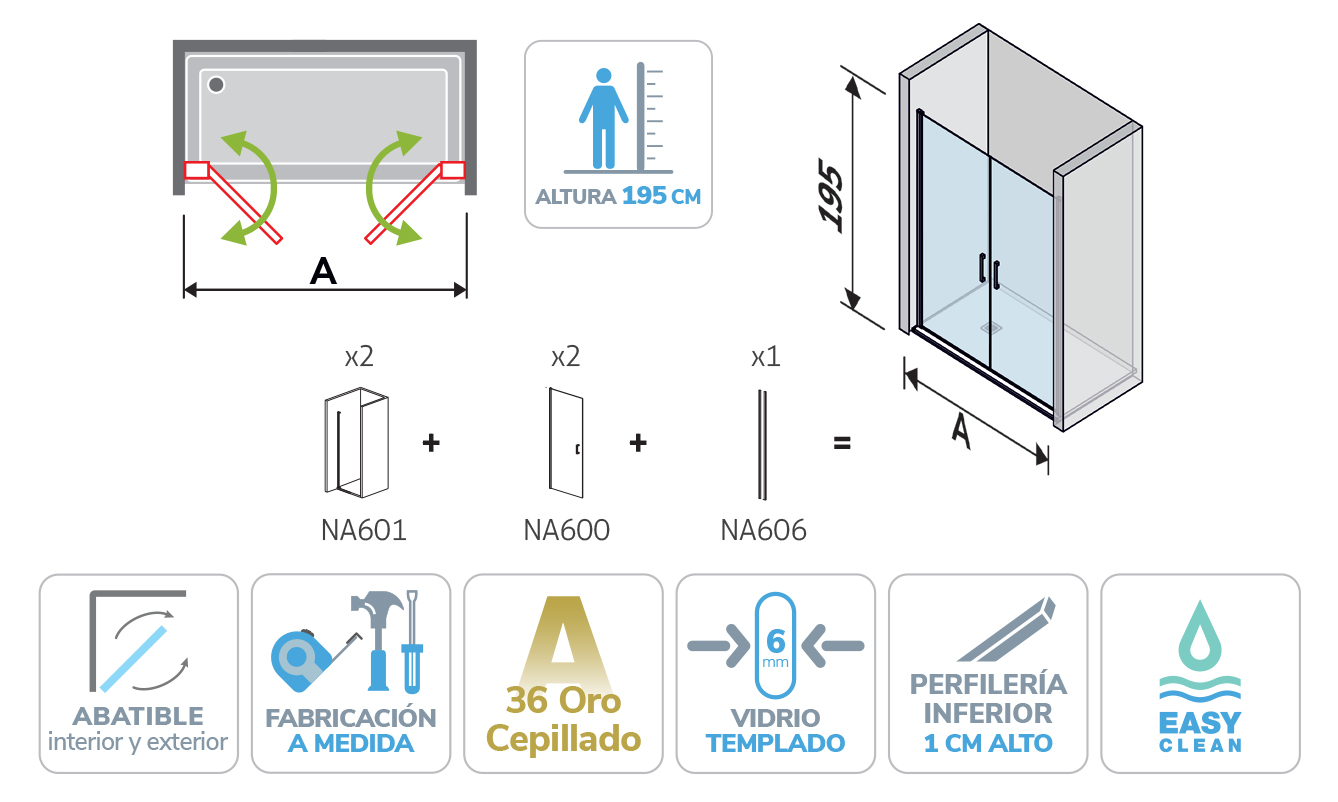 Dibujo técnico de NA501 a medida