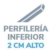 Perfilería inferior de 2 cm